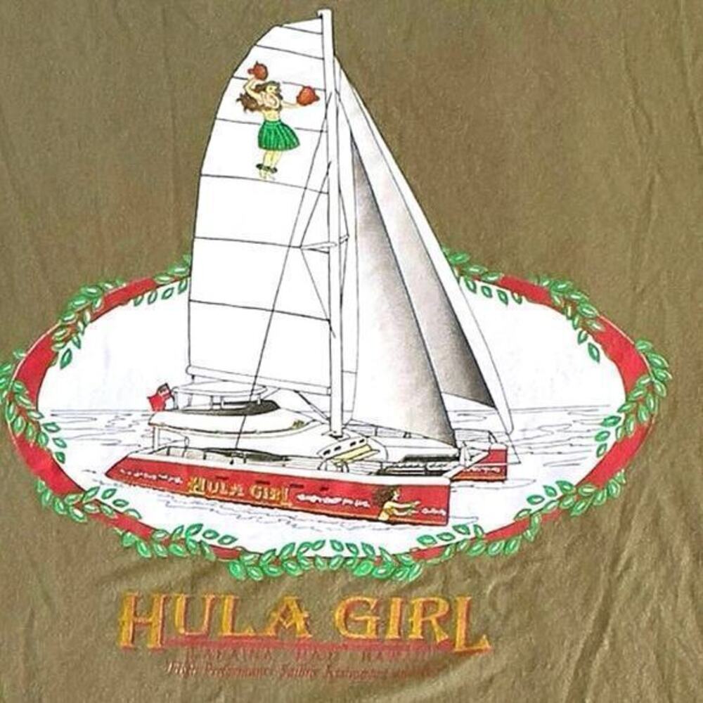Hula Girl Restaurant and Bar Hawaii Vintage Army Green T-Shirt Size Men’s Large